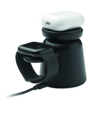 Logo trade advertising product photo of: 3 in 1 wireless charger 15W